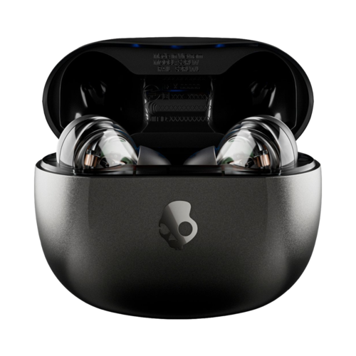Rail ANC True Wireless Earbuds_True Black_Buds in Case-Front View.png