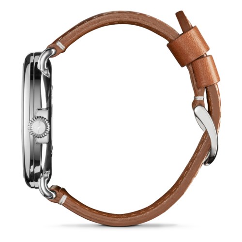 The Runwell 47mm Leather Strap_Tan_Right Side-Cuffed.jpg