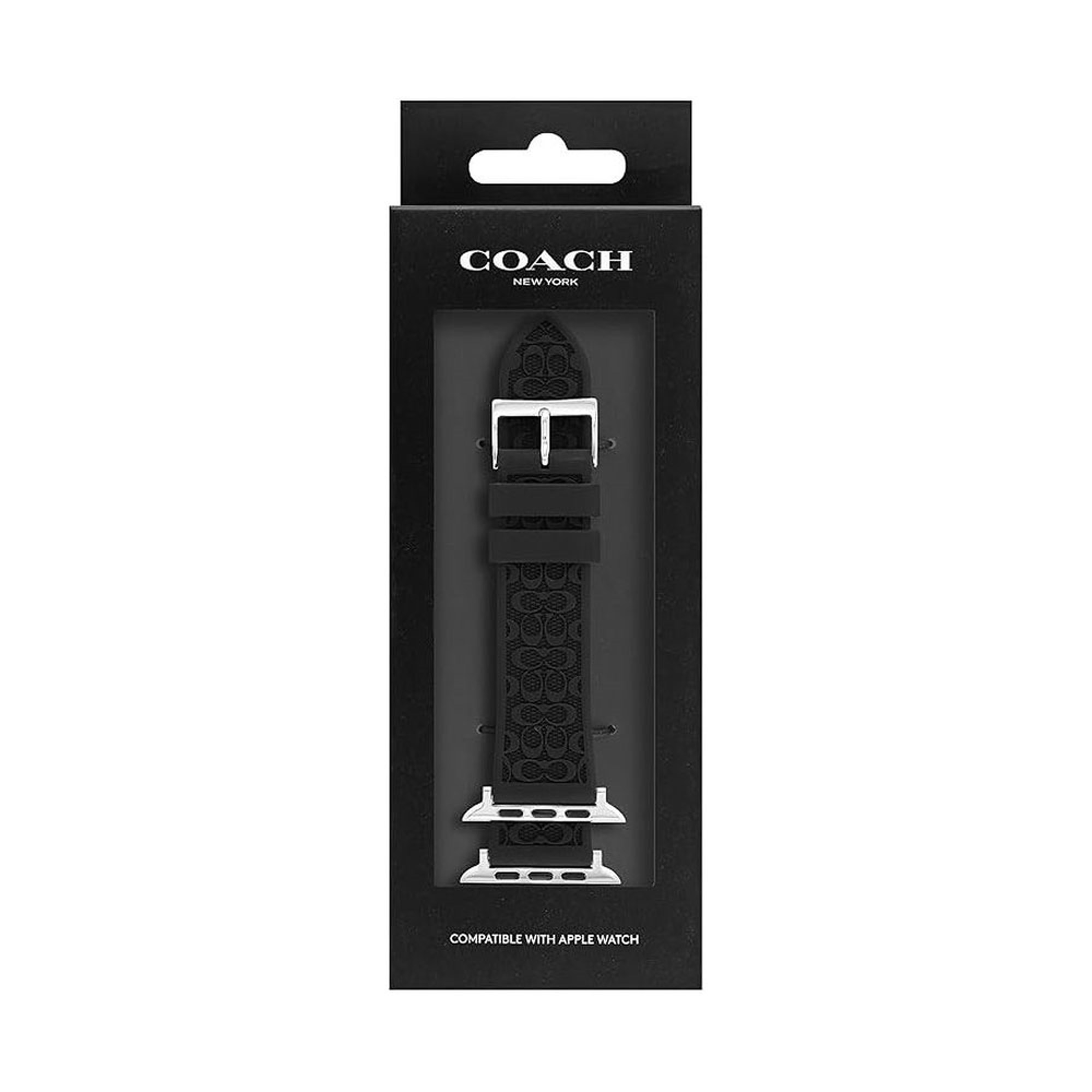 Coach Signature C Embossed Black Silicone Rubber Strap  display picture 1